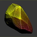 Colorful Polyhedral Gemstone With Yellow Red Gradient And Shiny Faceted Surface