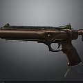 Antique Vintage Detailed Pistol With Wooden Grip And Metallic Decorative Engravings