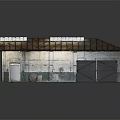 Abandoned Industrial Space Interior With High Ceiling Exposed Brick Walls And Concrete Floor