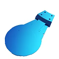 Blue Engineering Industrial Mechanical Part With Multiple Holes And Structure
