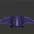 Purple Mechanical Winged Structure With Metallic Spikes And Detailed Surface Panels