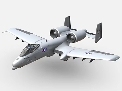 Silver Fighter Jet With Twin Engines And Military Insignia In Flight 3d model