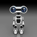 Smart Machine Robot With Large Round Eyes And White Black Humanoid Body Design