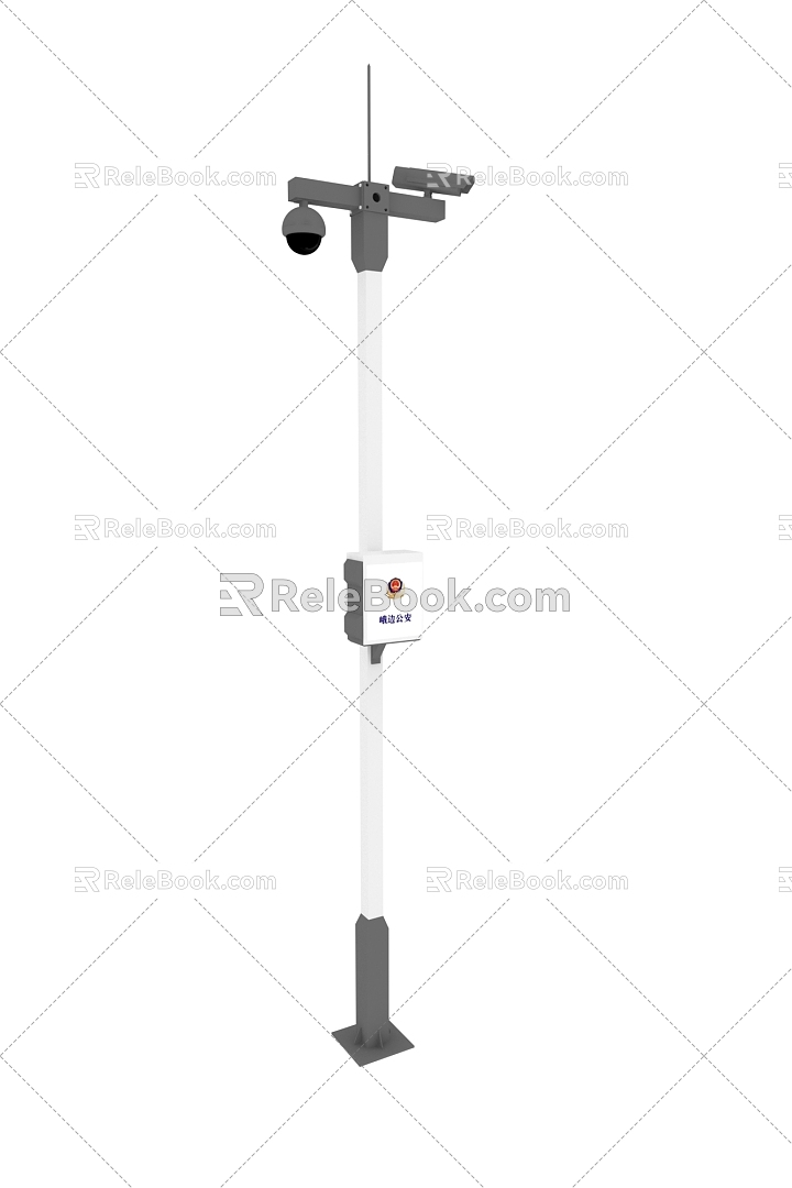 Modern camera strut antenna monitoring rack wire rod gun ball machine bracket monitoring equipment 3d model