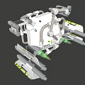 Intelligent Machine With Advanced Mechanical Arms Green Accents And Precision Components