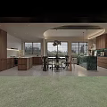 Modern Spacious Open Plan Living And Dining Room With High Ceiling And Large Floor Windows