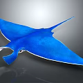 Elegant Blue Manta Ray With Sleek Body And Reflective Surface 3d model