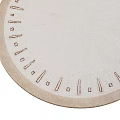 Stylish Round Carpet With Light Beige Color And Decorative Edge Patterns For Home Decor