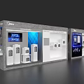 Activity Exhibition Wall With Digital Screens Devices Charts And Colorful Displays