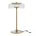Minimalist Wooden Table Lamp With Transparent Shade And Round Base Design