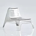 Transparent Modern Leisure Chair With Sleek Surface And Reflective Minimalist Lines