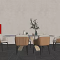 Modern Dining Table and Chair Combination Dining Table and Chair 3d model