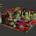 Colorful Lego Indoor Scene With Miniature Furniture And Toy Decorations