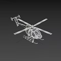 Sleek Military Helicopter Featuring Rotors Blue Lights And Weapon Systems