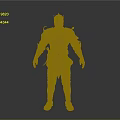 3D Model of Warrior in Silver and Red Armor With Helmet and Detailed Design