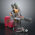 Industrial LOFT Robot Mech Warrior Machine Battlearm Mechanical Battlearm Machine Warrior 3d model