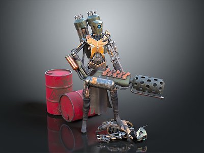 Industrial LOFT Robot Mech Warrior Machine Battlearm Mechanical Battlearm Machine Warrior 3d model