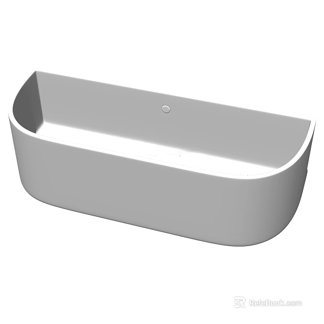 Modern Minimalist Freestanding Bathtub With Sleek Surface And Oval Design 3d model 