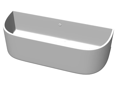 Modern Minimalist Freestanding Bathtub With Sleek Surface And Oval Design 3d model