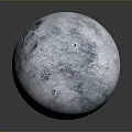 Realistic Moon 3D Model With Gray Blue Surface And Craters Texture