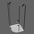 Contemporary Corner Shower Sauna Features Transparent Glass Black Frame And White Base