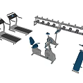 Essential Fitness Equipment Collection Including Treadmills Dumbbell Set Exercise Bike And Ab Bench