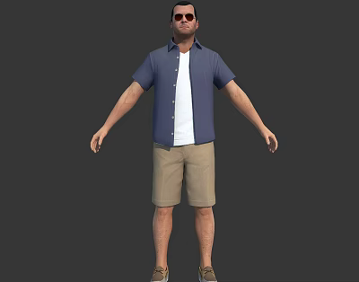 Modern Men European and American Casual Wear Men 3d model
