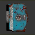 Blue Vintage Coca-Cola Vending Machine With Graffiti And Rusty Details