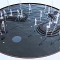 Modern landscape pool fountain pool water feature spring 3d model