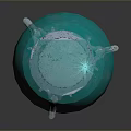 Vibrant Green Glossy Sphere On Metallic Silver Decorative Stand Base