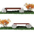 Modern Bench Garden Landscape Stone Bench 3d model