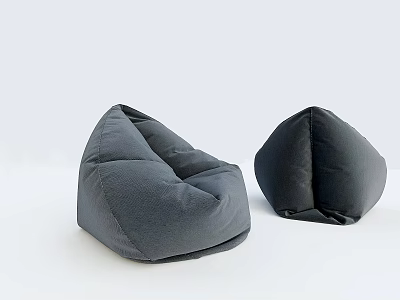 Modern Gray Bean Bag Chairs Set For Comfortable Living Room Decor 3d model