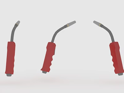 Three Red Handle Welding Torches Professional Hardware Tools With Ergonomic Grip Design 3d model