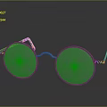 Stylish Round Lens Glasses With Black Frames And Colorful Temple Arms