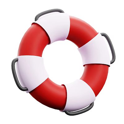 Red And White Lifebuoy Decorative Ornament Set With Black Handles For Home Decor 3d model Red And White Lifebuoy Decorative Ornament Set With Black Handles For Home Decor 3d model