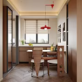 Modern Living Dining Room Open Concept With TV Bookshelf Colorful Rug Sofa And Green Plant