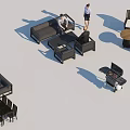 Outdoor Sofa Set with Matching Chairs and Coffee Table for Patio Leisure