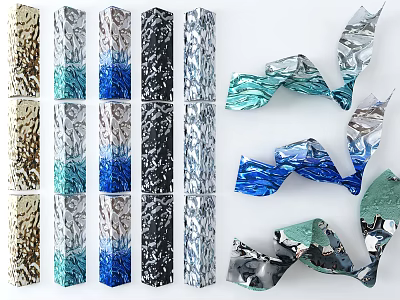 Colorful Textured Wall Decor With Modern Gradient Panels And Abstract 3D Designs 3d model