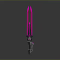 Glowing Futuristic Sword With Pink Illuminated Blade And Metallic Handle Design