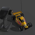 Electric Toy Remote Control Car with Yellow Flame Decals Large Wheels and Controller
