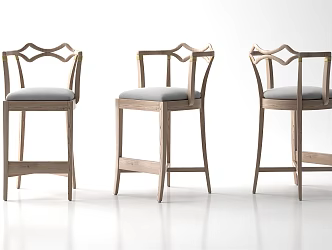 Nordic Bar Chair Casual Chair 3d model