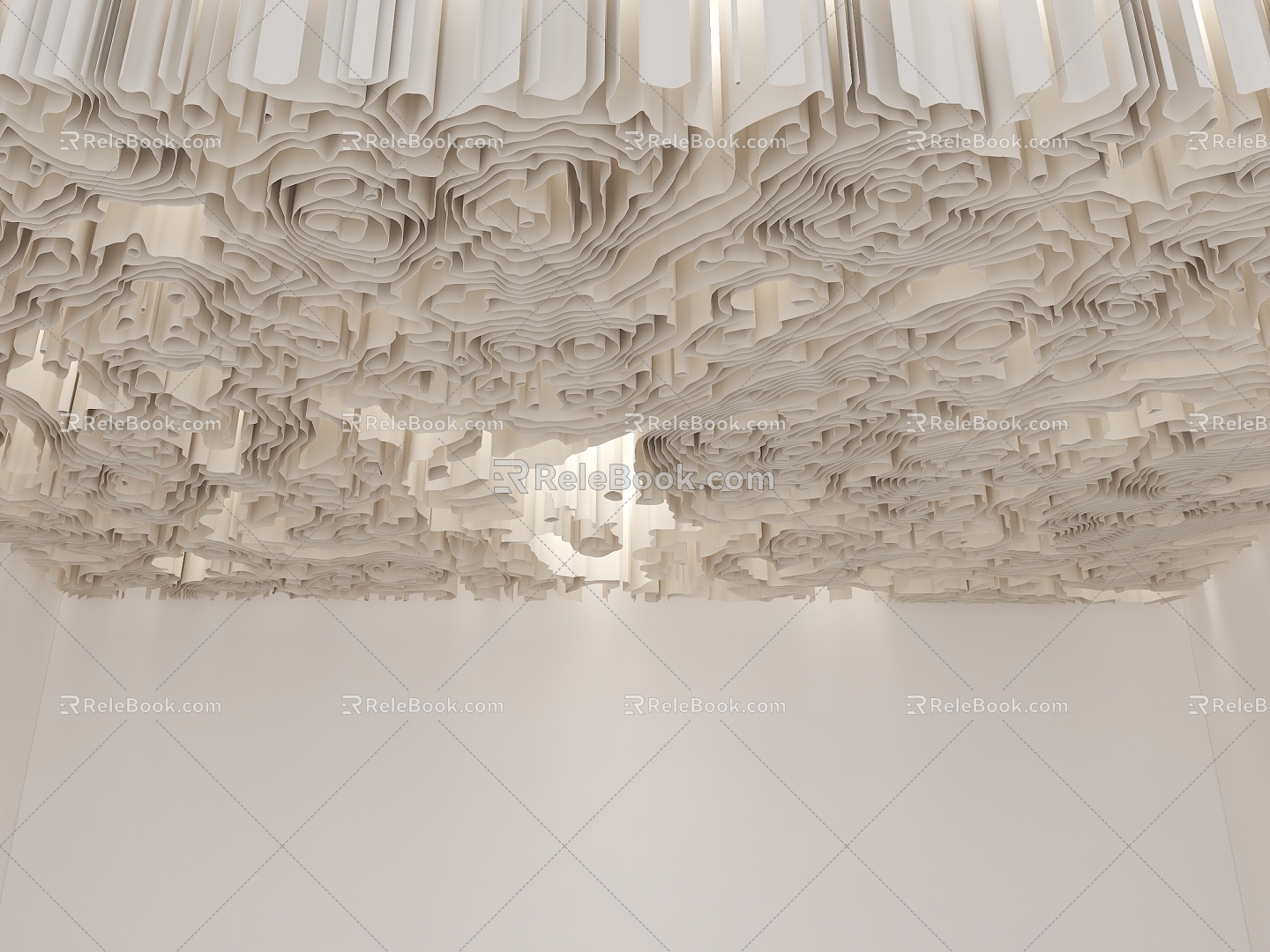 Cloud chandelier special-shaped ceiling special-shaped ceiling random curled corrugated ceiling paper wave ceiling model