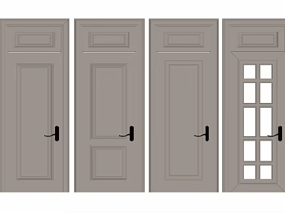 American swing door combination 3d model American swing door combination 3d model