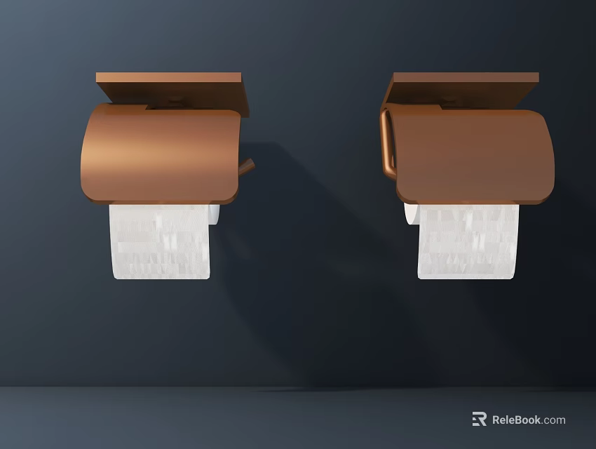 Brown Wall Mounted Tissue Holder Design For Home Bathroom Kitchen 3d model