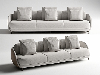 Modern three-seat sofa multiplayer sofa 3d model