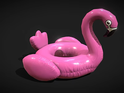 Pink Flamingo Shaped Inflatable Swimming Ring for Summer Water Sports Activities 3d model