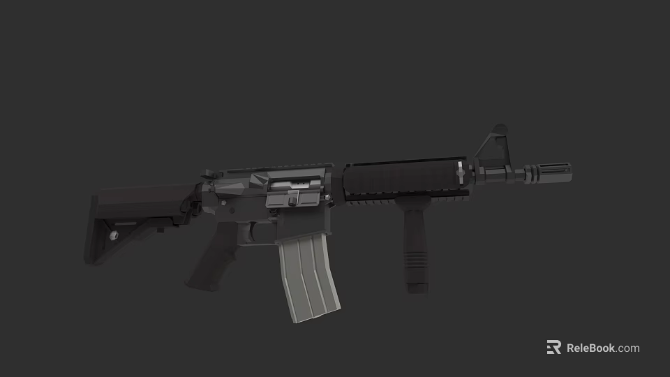 Modern Tactical Rifle Design With Detachable Magazine Adjustable Stock And Barrel 3d model 