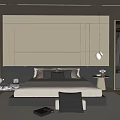 Modern Bedroom Interior Design With Bed Nightstand Closet And Decorative Lighting
