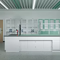 School Modern Laboratory Interior With Functional Lab Tables Cabinets Fume Hoods And Windows