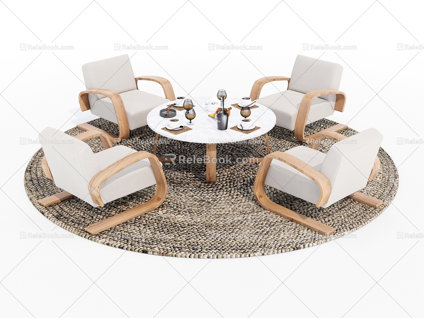 Modern Outdoor Table and Chair Outdoor Leisure Table and Chair model